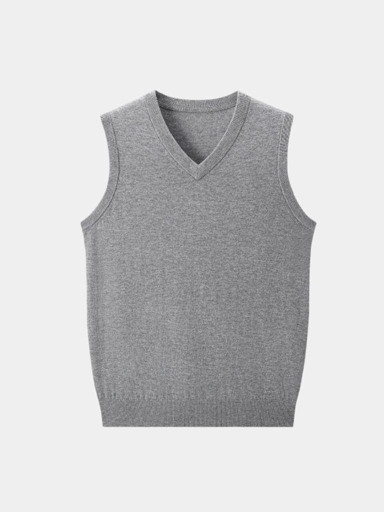 100% Cashmere V Neck Knit Vest