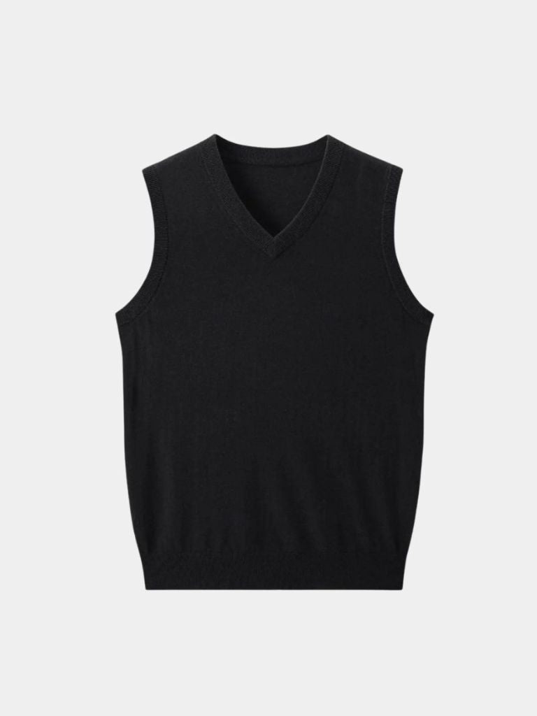 100% Cashmere V Neck Knit Vest