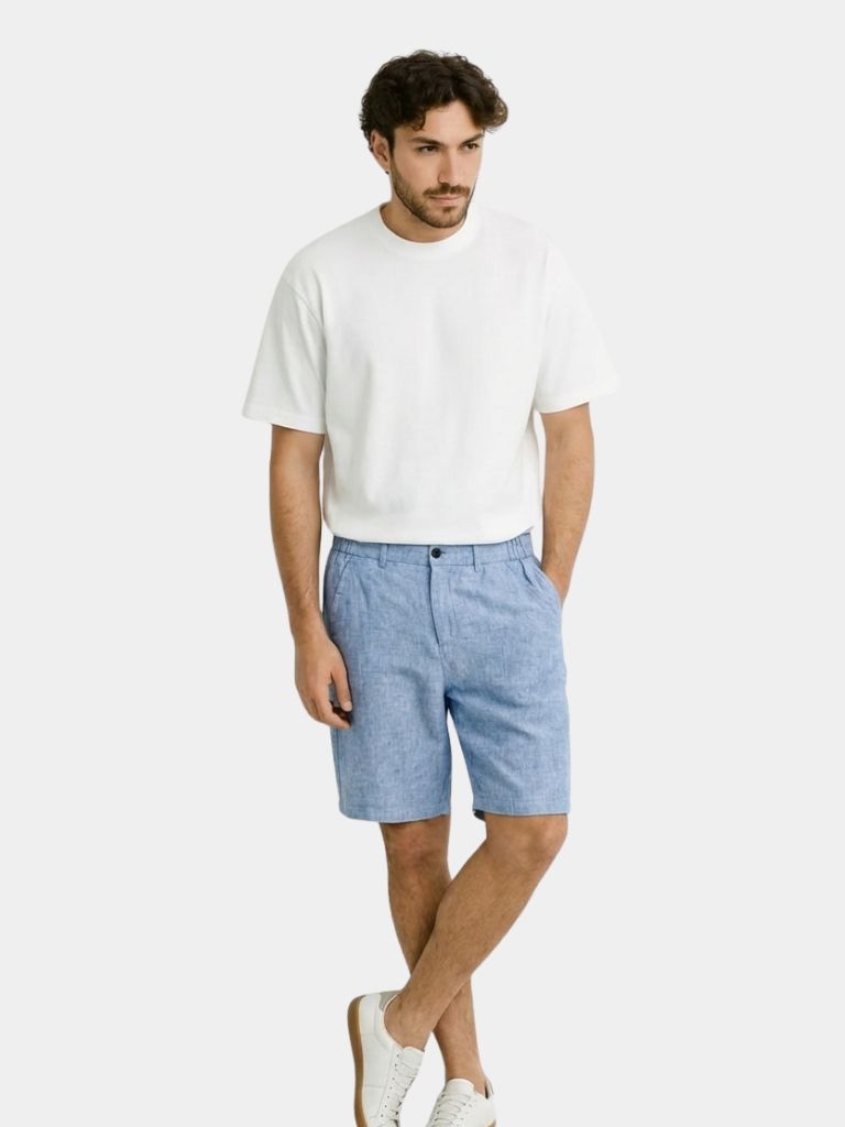 Bleu Horizon Linen Shorts