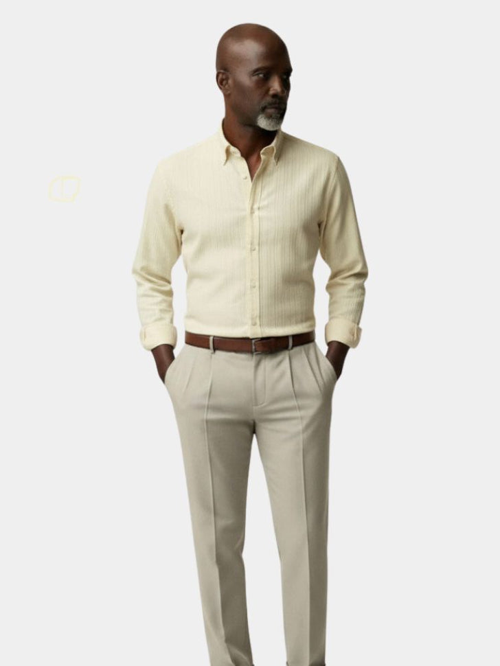 Camisa de rayas de seersucker con botones