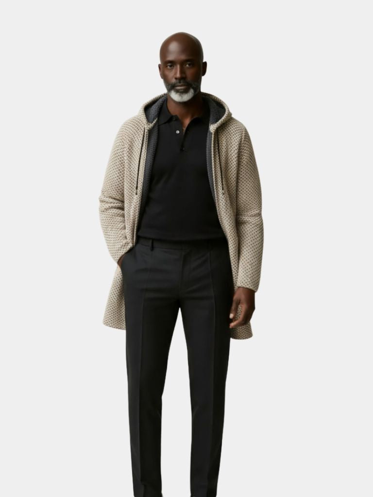 Abrigo de Invierno con Capucha de Punto Lugano