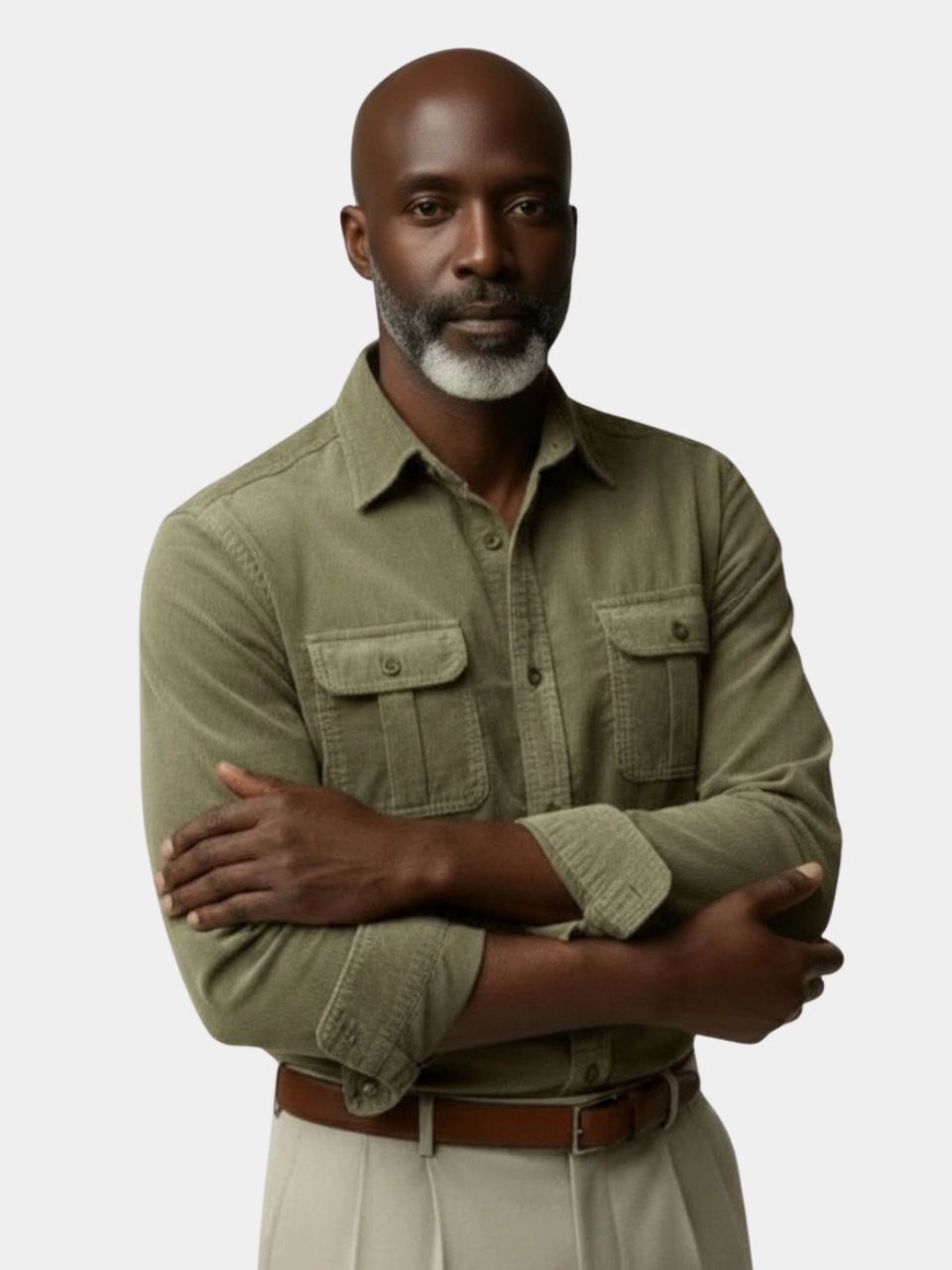 Camisa de Corduroy Casual para Negocios