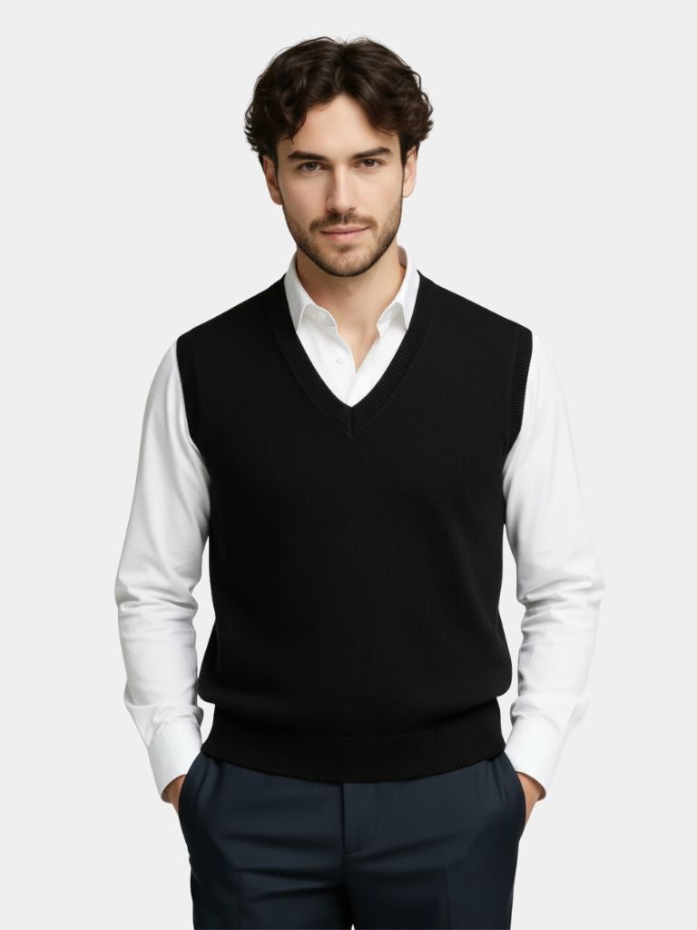 100% Cashmere V Neck Knit Vest
