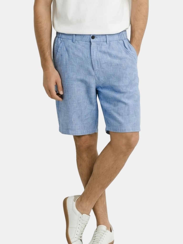 Bleu Horizon Linen Shorts