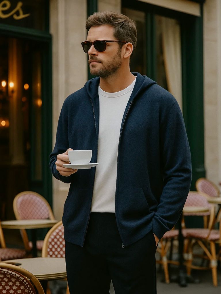 100% Merino Wool Zip Solid Color Sweater