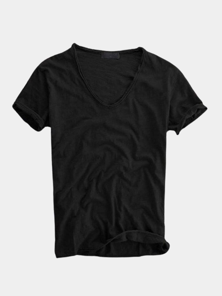 Camiseta de lino clásica Albo con cuello en V