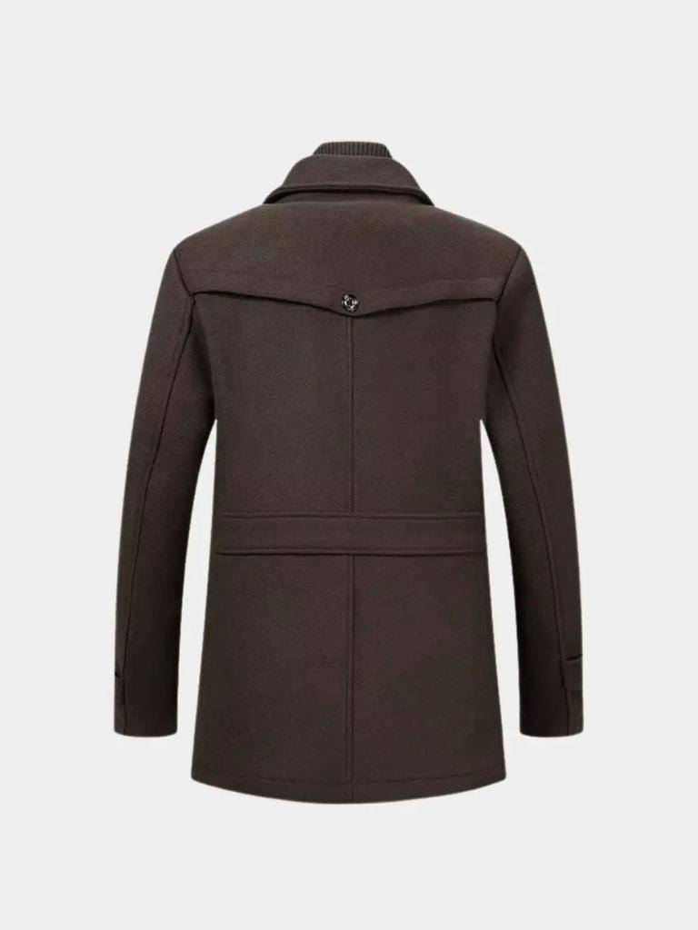 Aristocratic Black Wool Overcoat