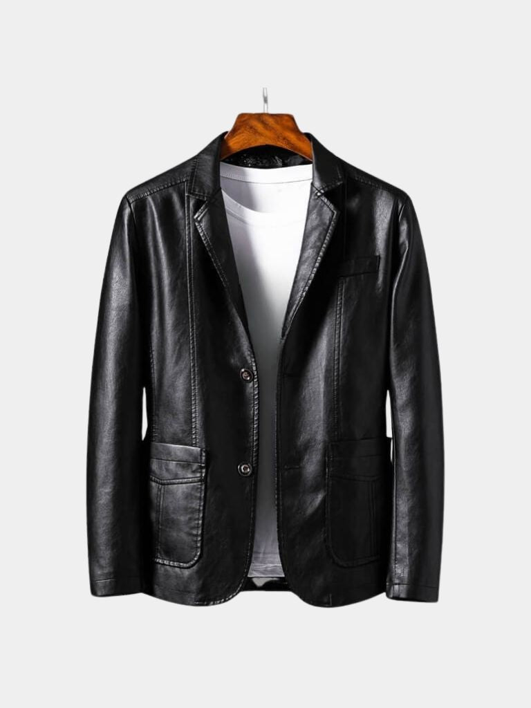Chaqueta de Cuero Caramelo Negrita