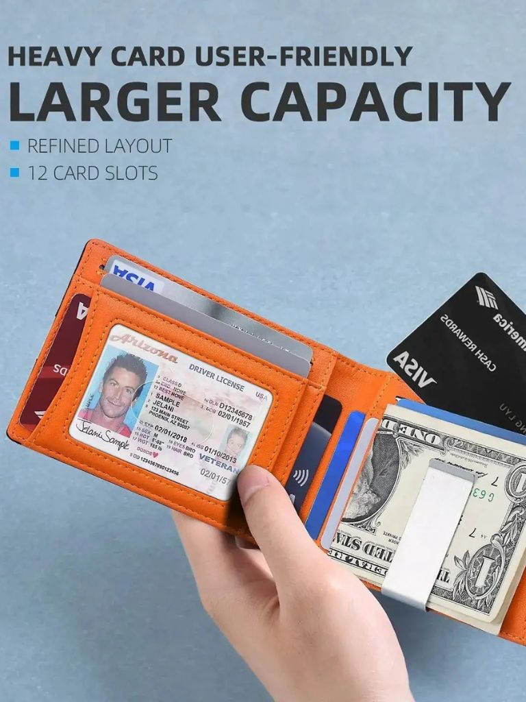 Billetera Minimalista Antirrobo de RFID de Fibra de Carbono