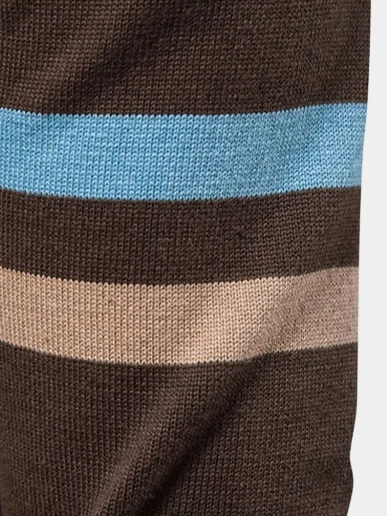 Suéter de cardigans con cremallera y cuello alto de punto