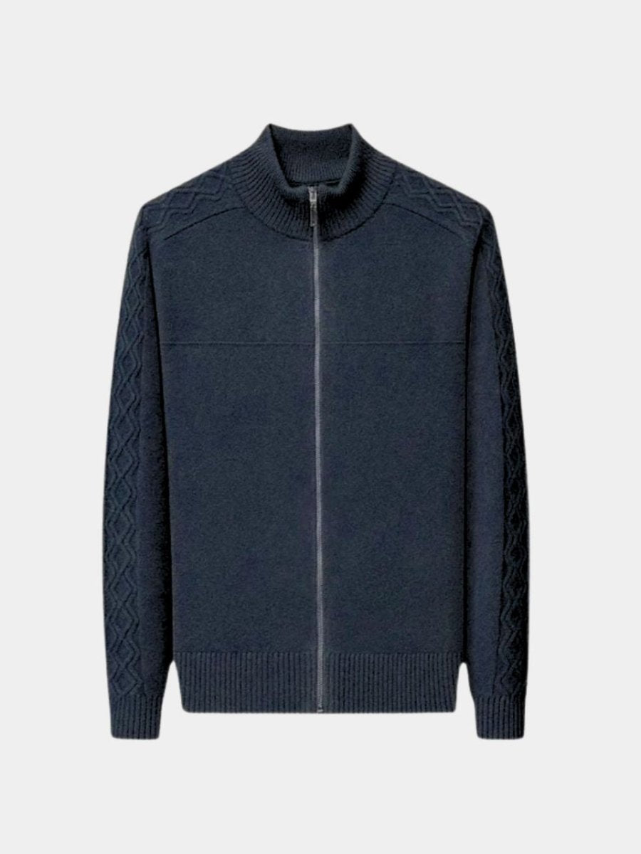 Pull zippé en cachemire à col roulé