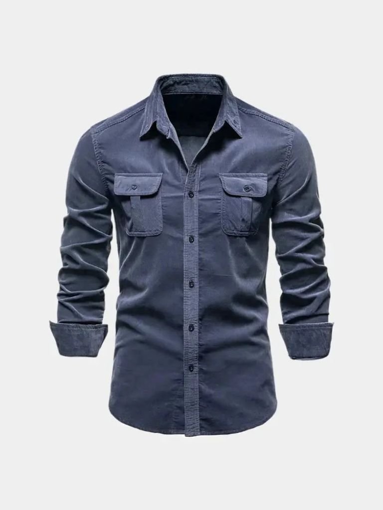 Camisa de Corduroy Casual para Negocios