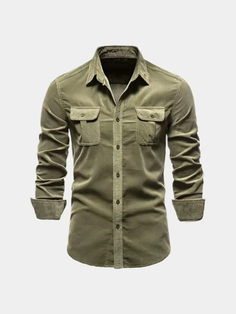 Camisa de Corduroy Casual para Negocios