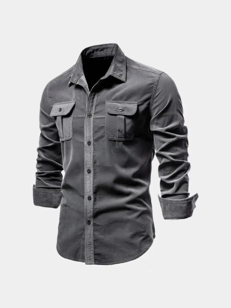 Camisa de Corduroy Casual para Negocios
