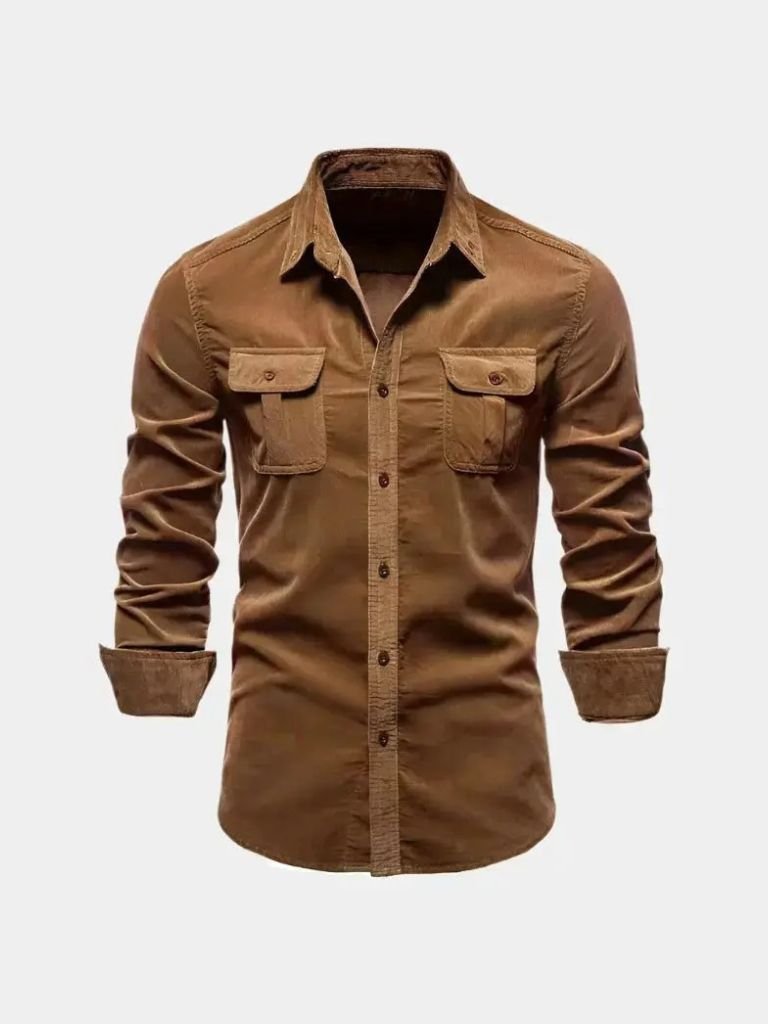 Camisa de Corduroy Casual para Negocios