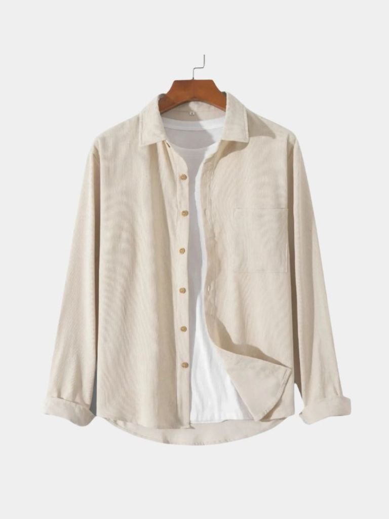 Camisa de pana lisa casual