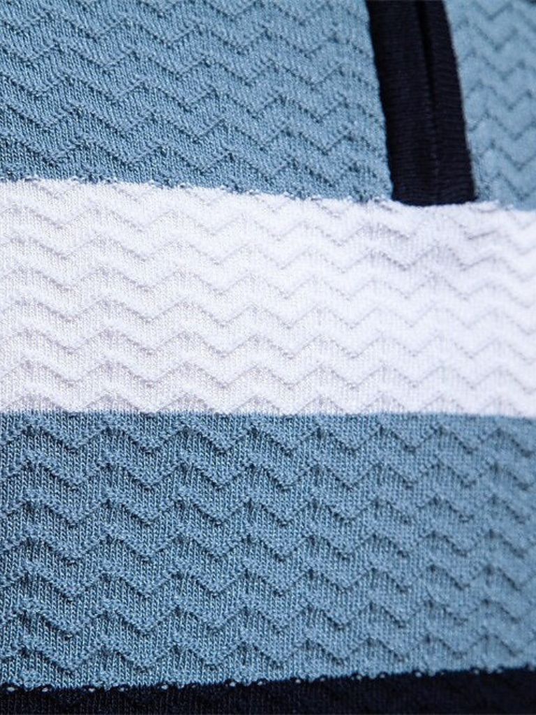 Polo classique à manches courtes et fermeture éclair quart de tour, coupe classique, style business décontracté