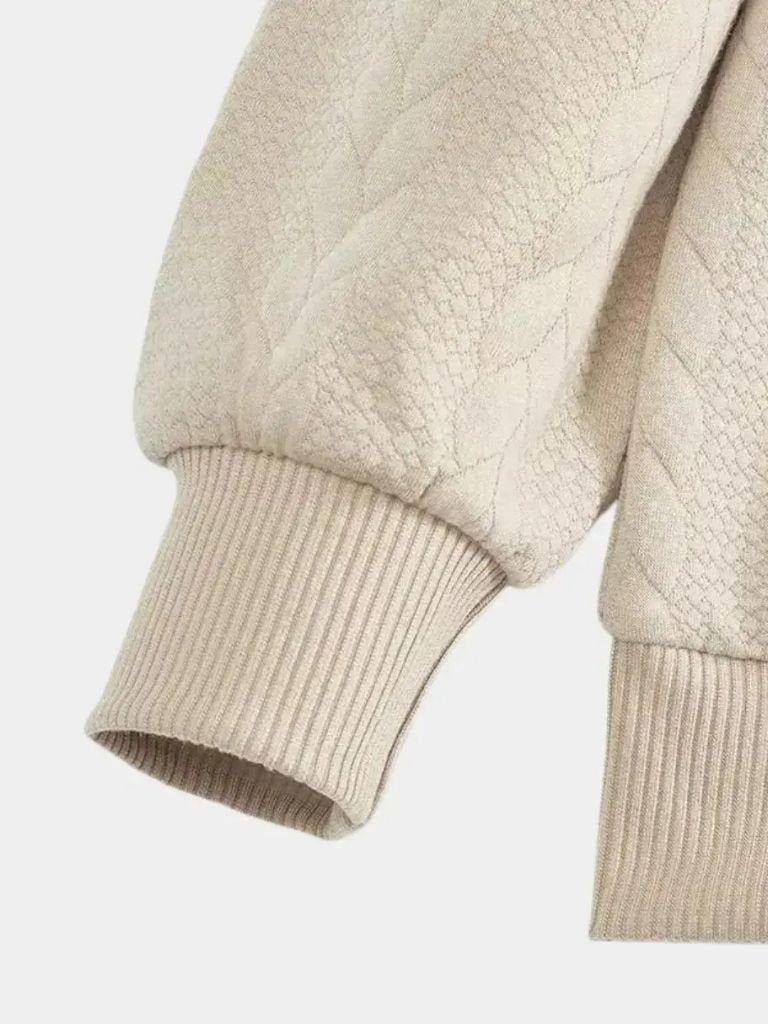 Pull Henley essentiel à col montant et fermeture éclair quart de pouce