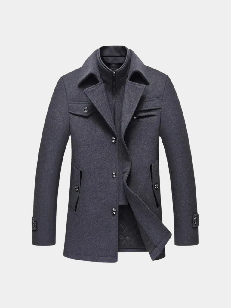 Manteau essentiel en laine mélangée