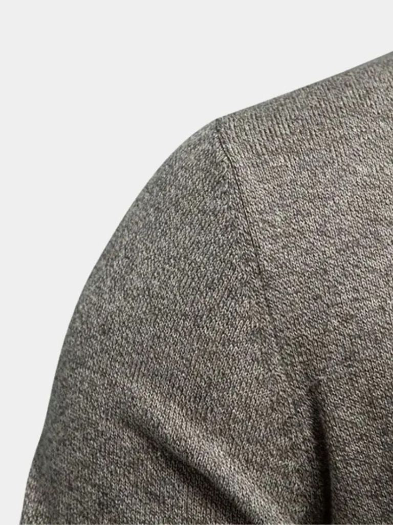 Cardigan en coton tricoté à col montant