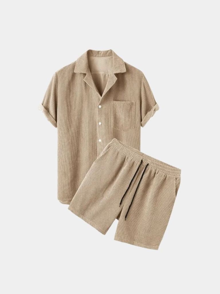 Summer Corduroy Set Shorts and Shirt