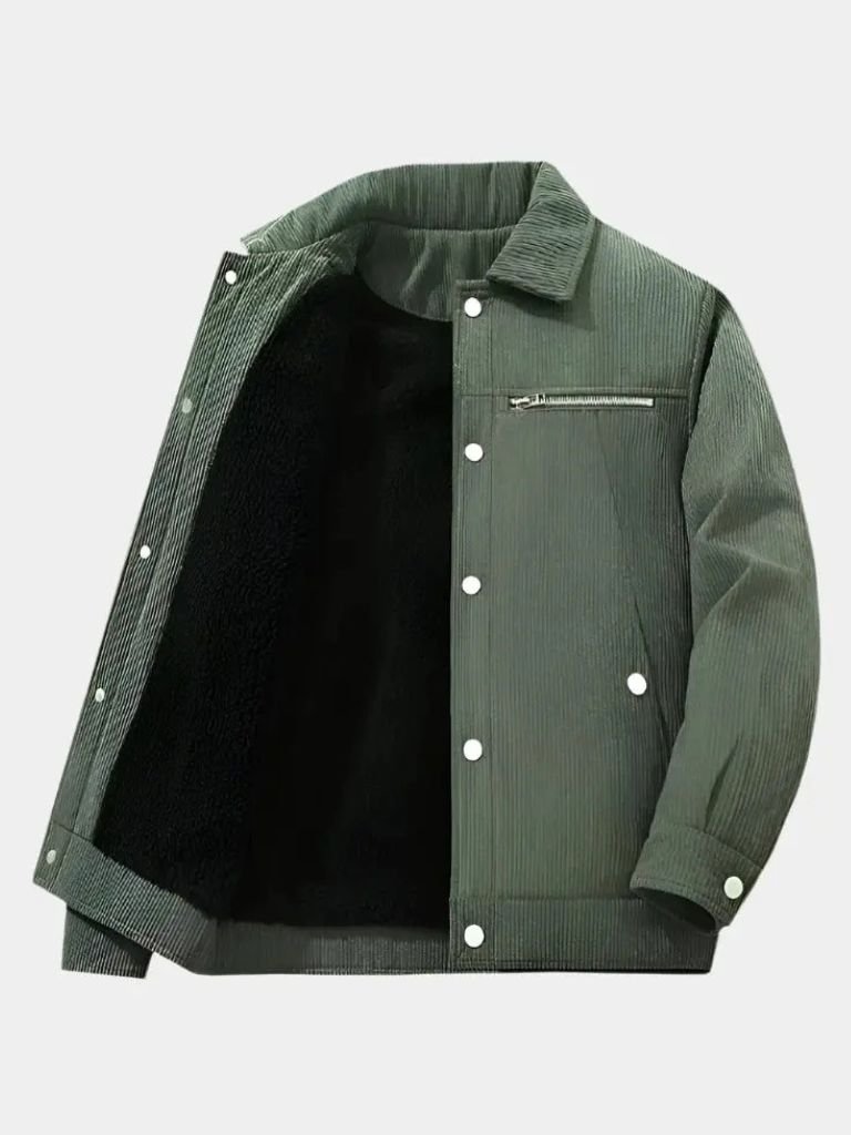 Chaqueta de Sherpa de Pana Minimalista