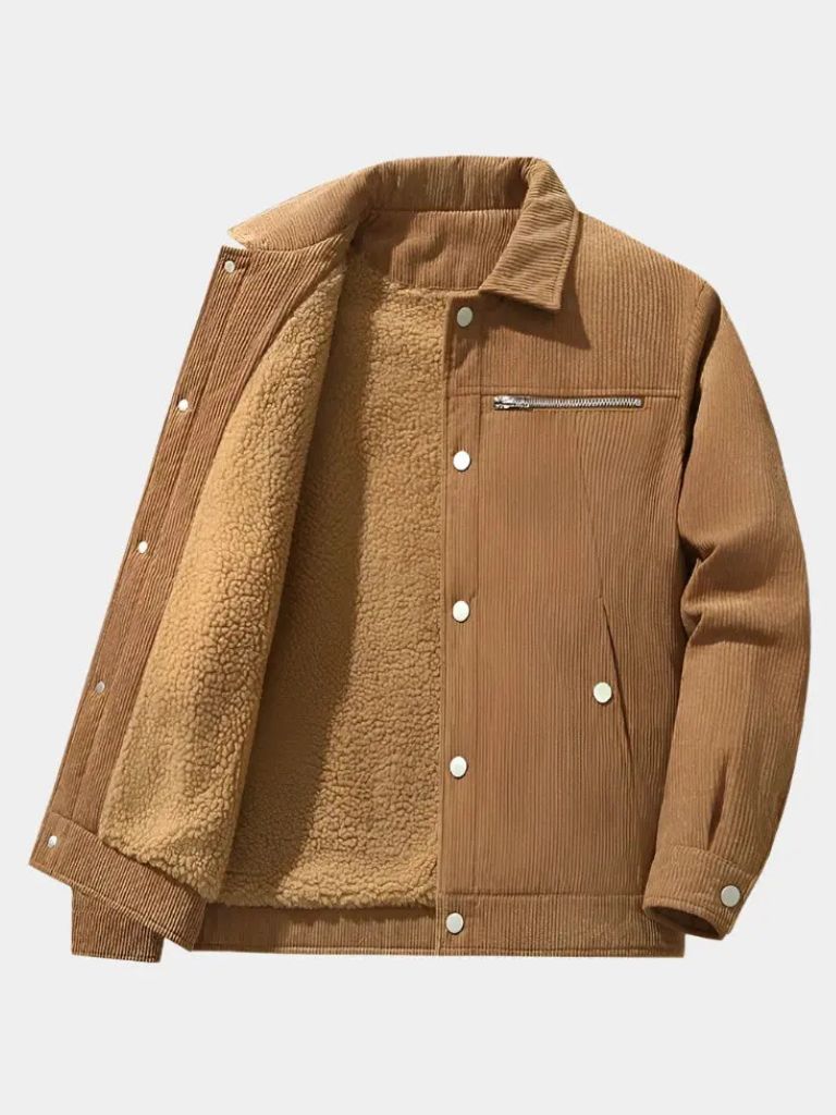 Chaqueta de Sherpa de Pana Minimalista