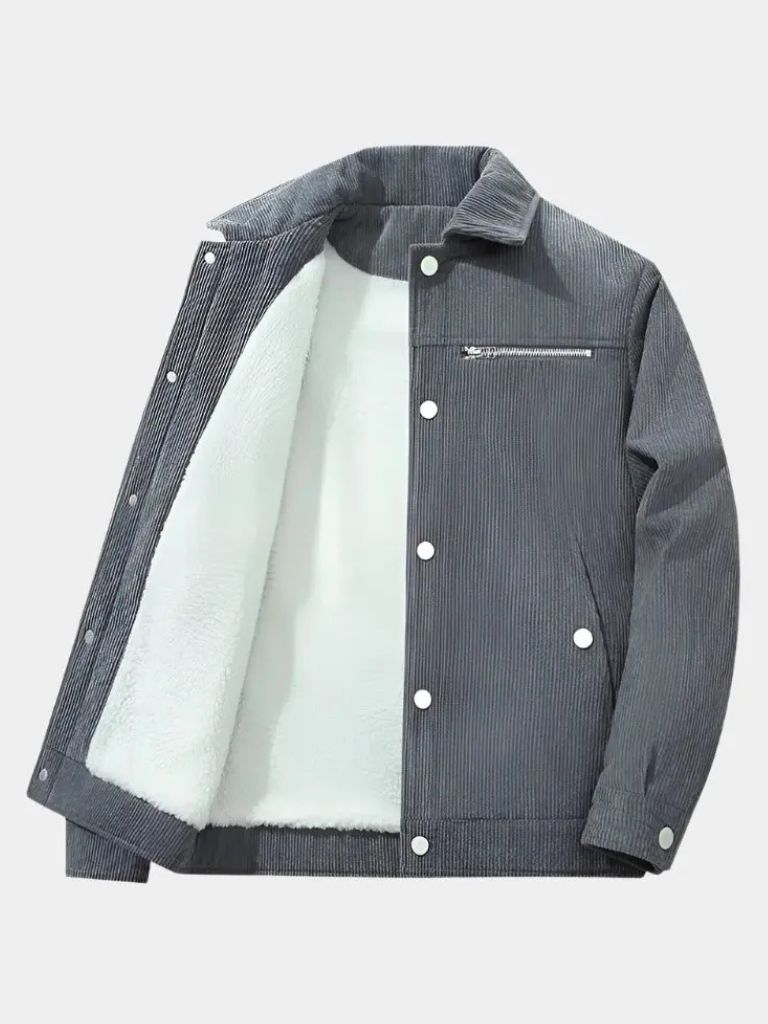 Chaqueta de Sherpa de Pana Minimalista
