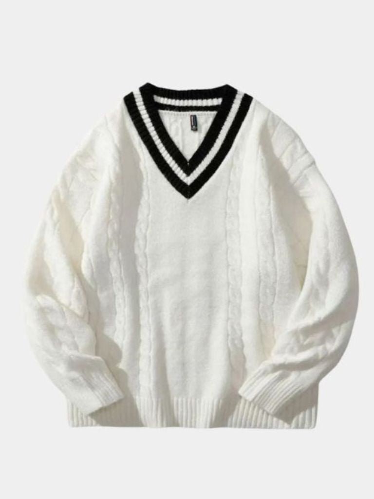 Pull minimaliste à col en V