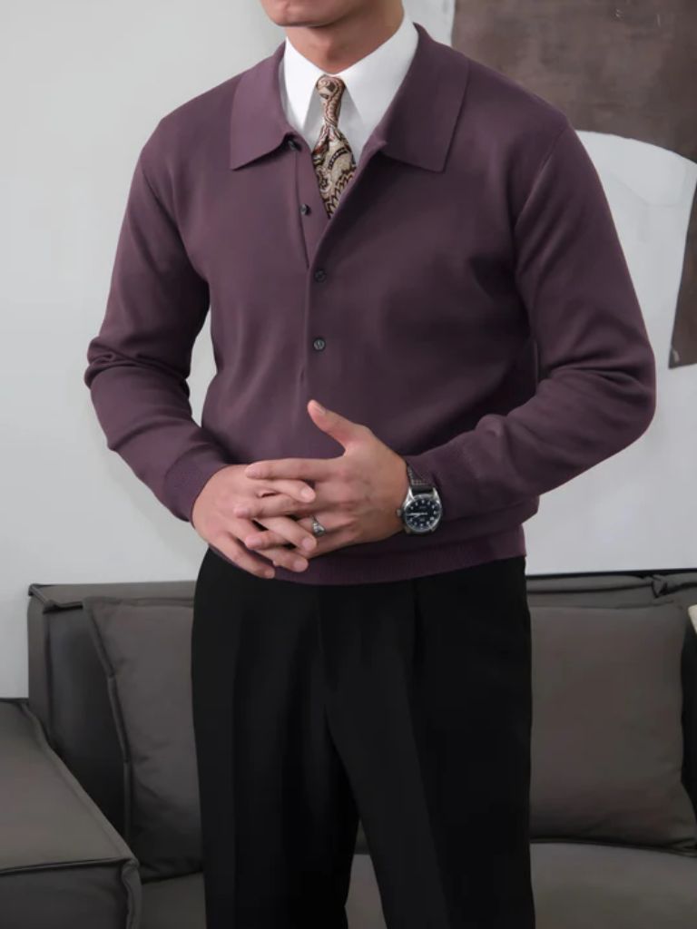 Pull-over polo en maille Old Money