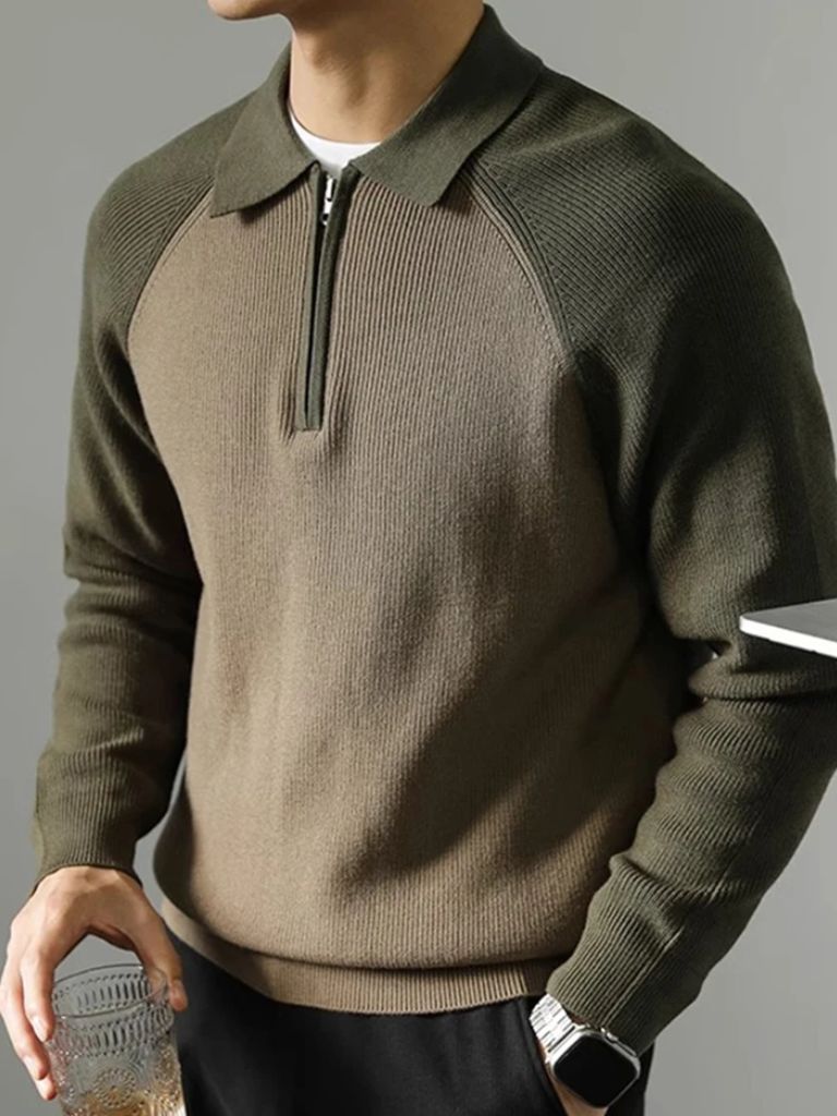 Pull raglan à quart de zip