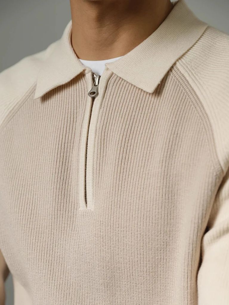 Pull raglan à quart de zip