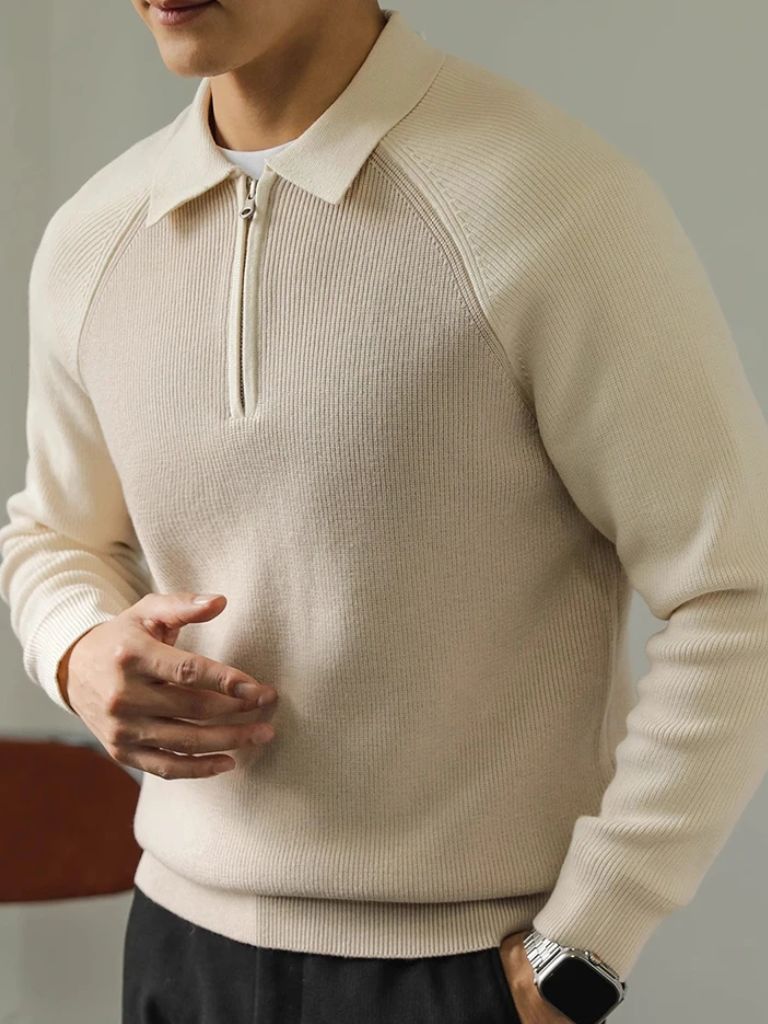Pull raglan à quart de zip