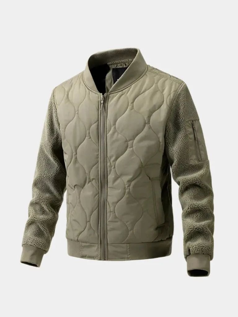 Sherpa Sleeves Padded Bomber Jacket