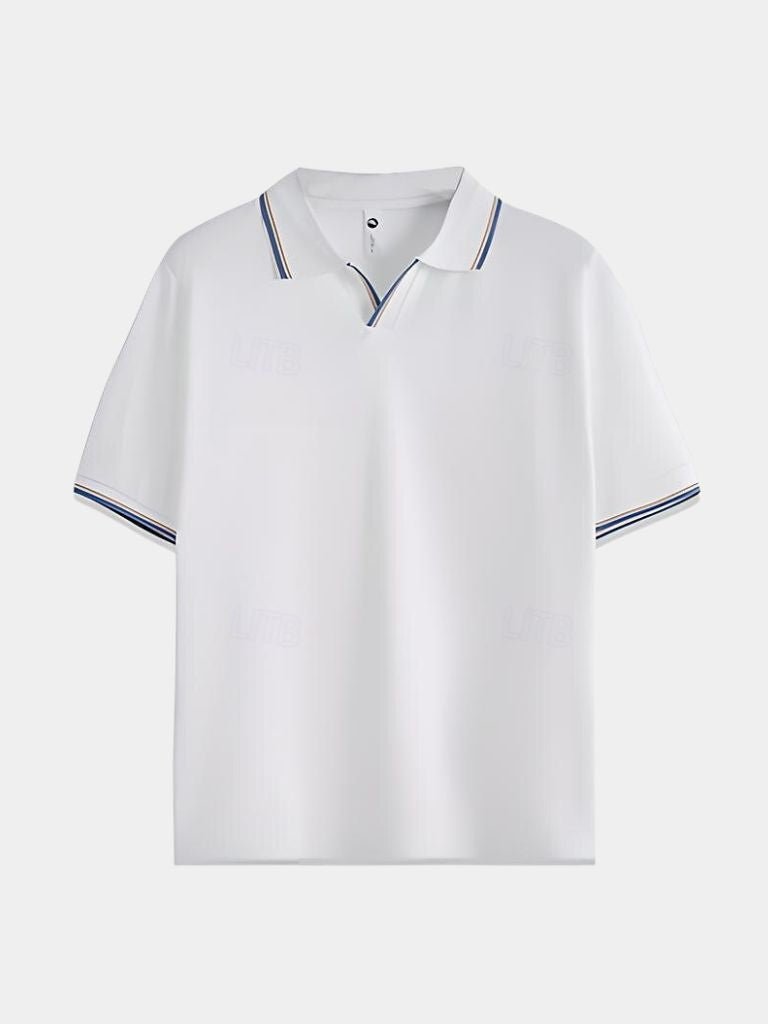 Polo Negro con Cuello en V Atemporal