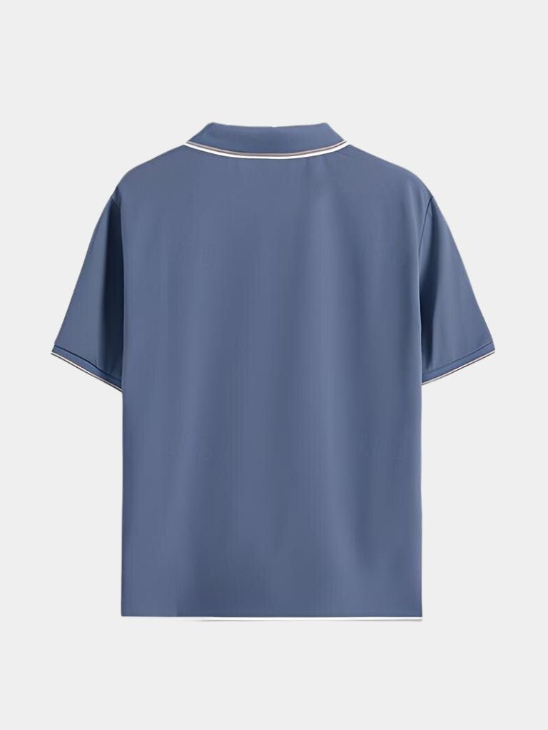 Polo Negro con Cuello en V Atemporal