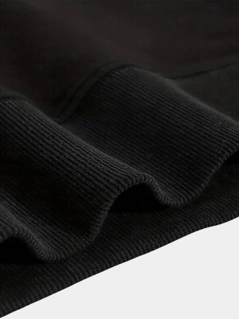 Sweat-shirt de sport noir à fermeture éclair et revers