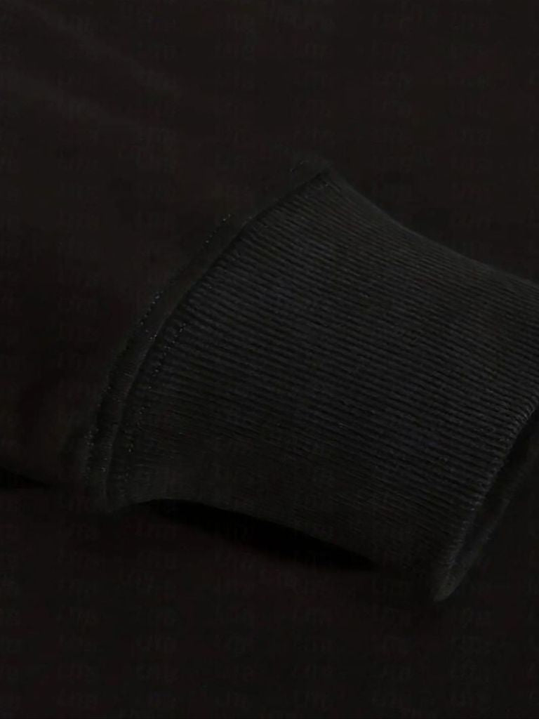 Sweat-shirt de sport noir à fermeture éclair et revers