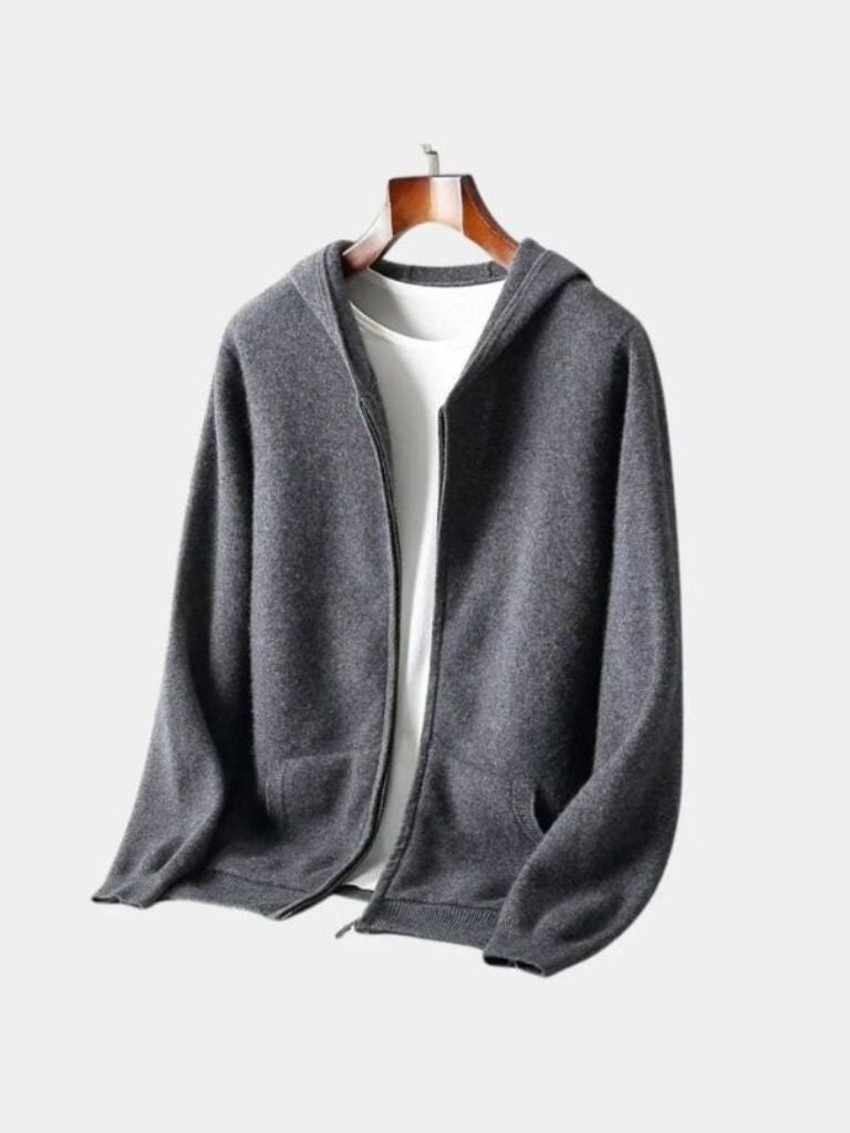 100% Merino Wool Zip Solid Color Sweater