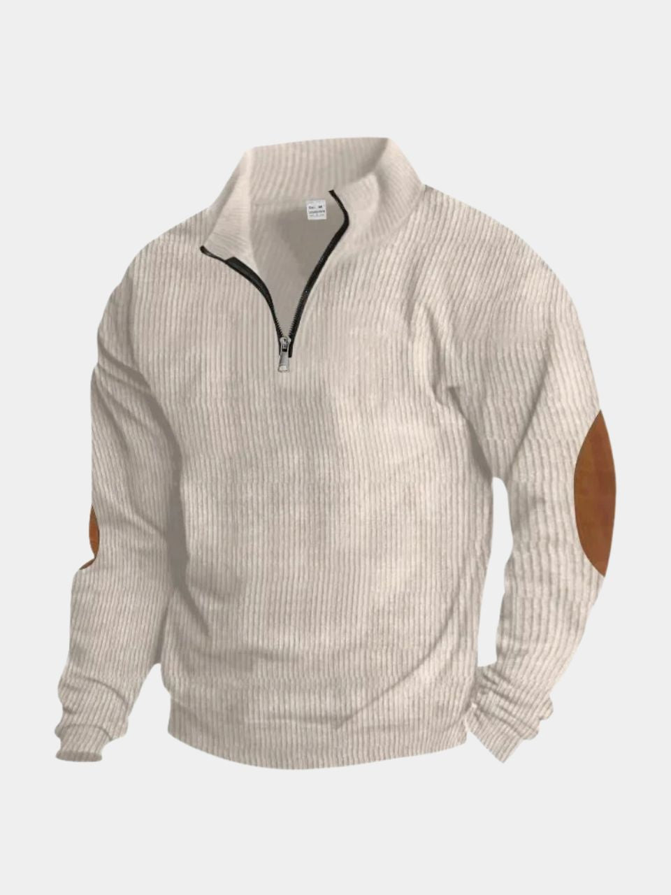 High Collar Quarter Zip Corduroy Pullover