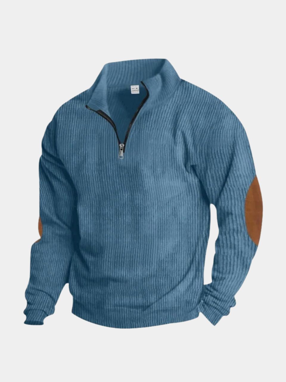 High Collar Quarter Zip Corduroy Pullover