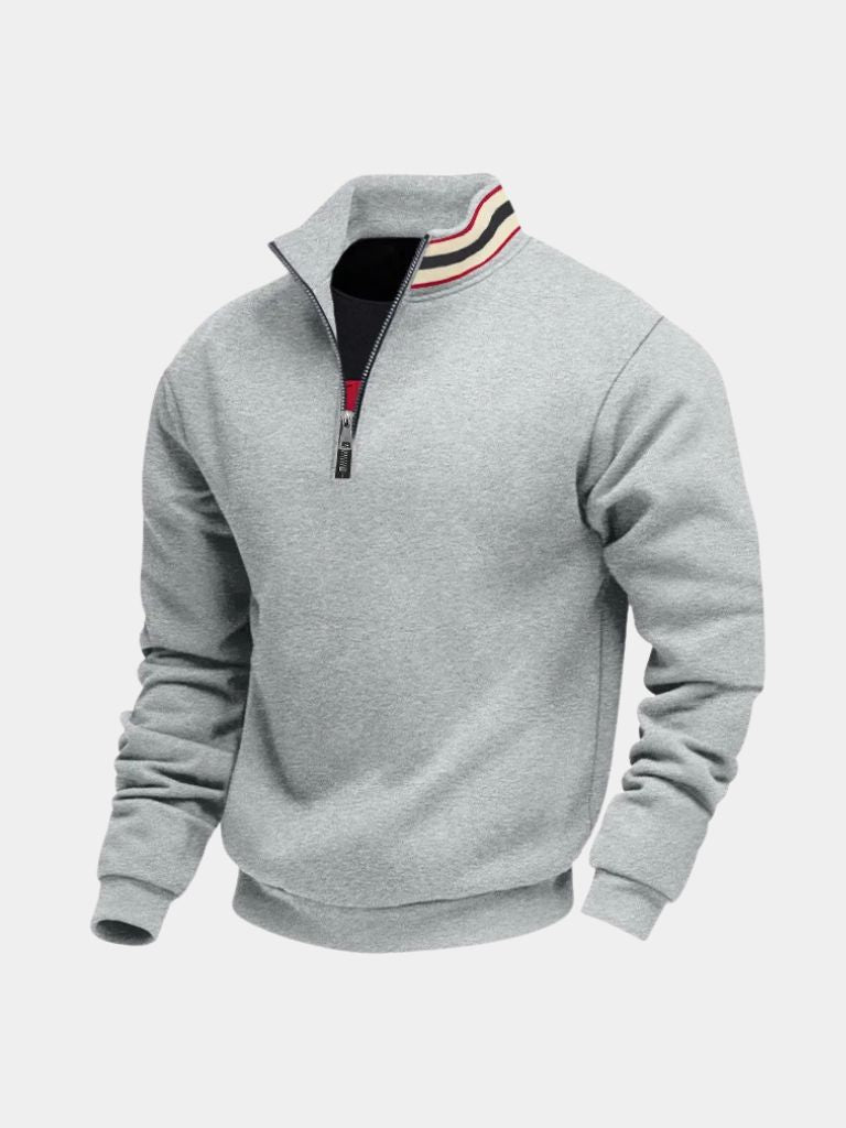 Regent Striped High Collar Pullover