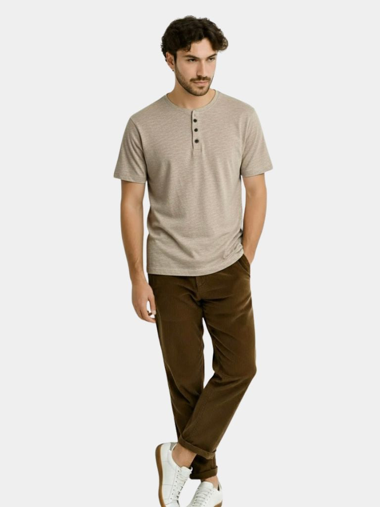 Essential Casual Henley Neck T-Shirt