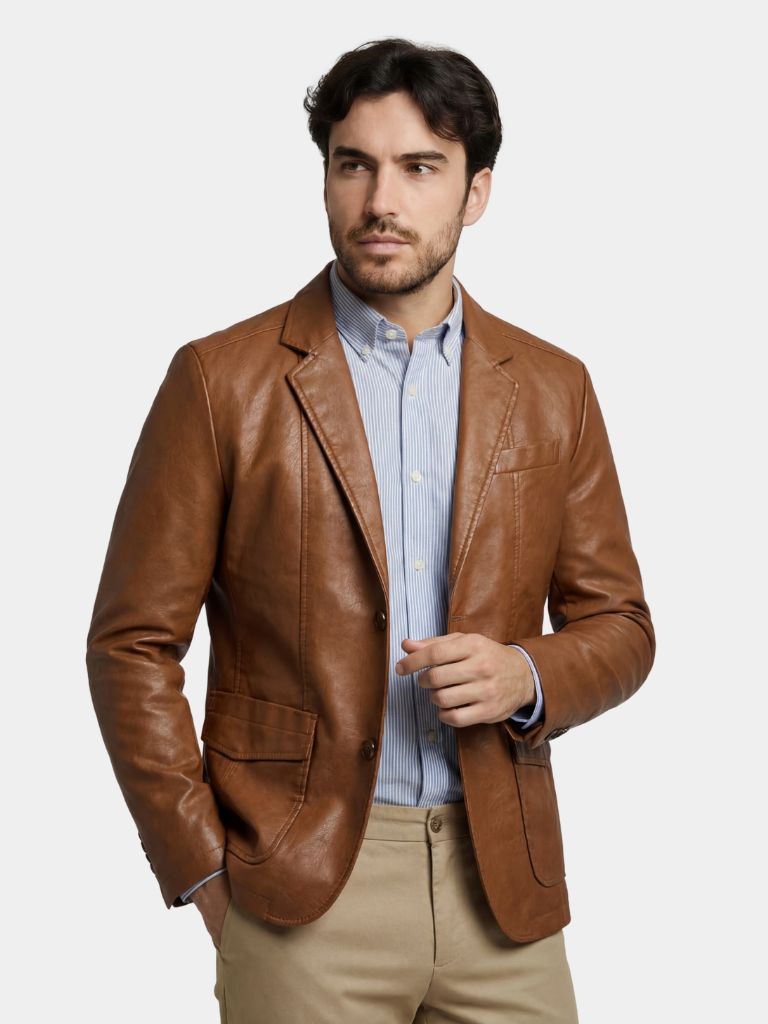 Bold Caramel Leather Jacket