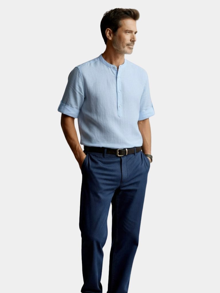 Casual Henley Neck Long Sleeve T-Shirt