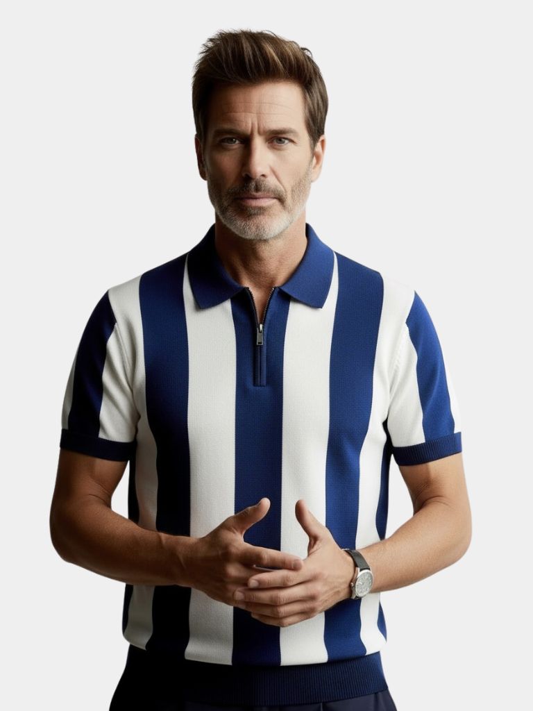 Navy Stripe Polo
