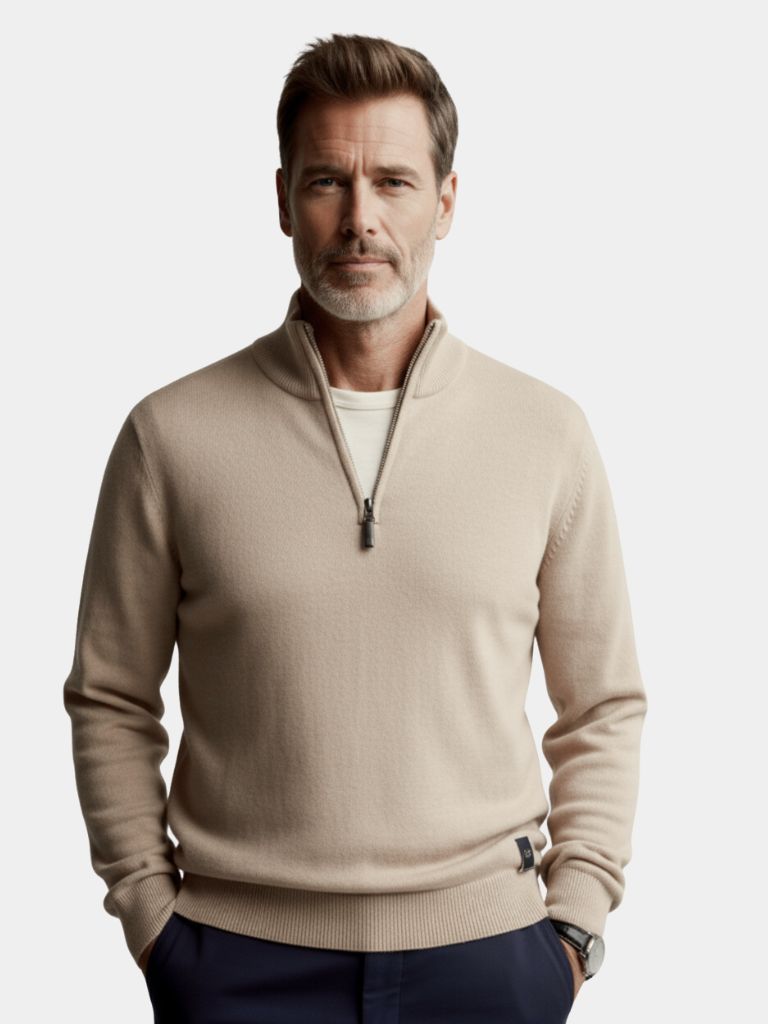 Gilet en maille à demi-zip, couleur unie 