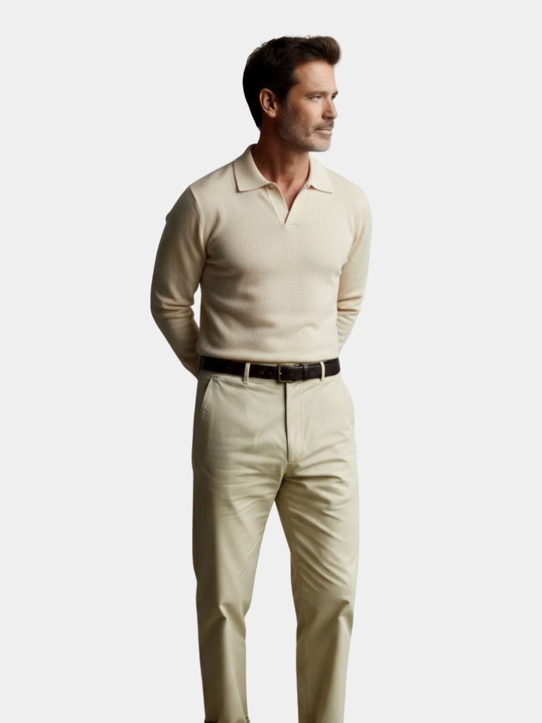 Pull polo essentiel à col en V