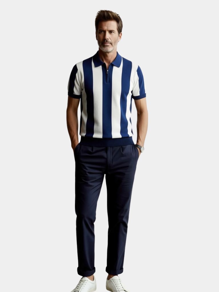 Navy Stripe Polo