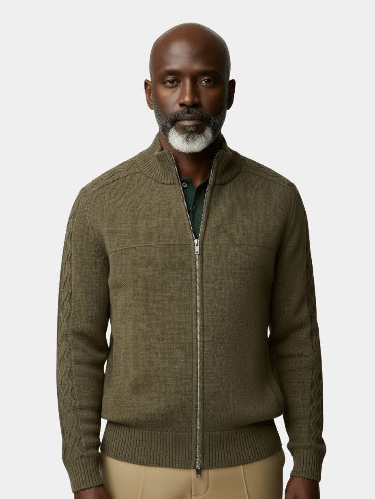 Cashmere Zip Sweater Knit Turtleneck